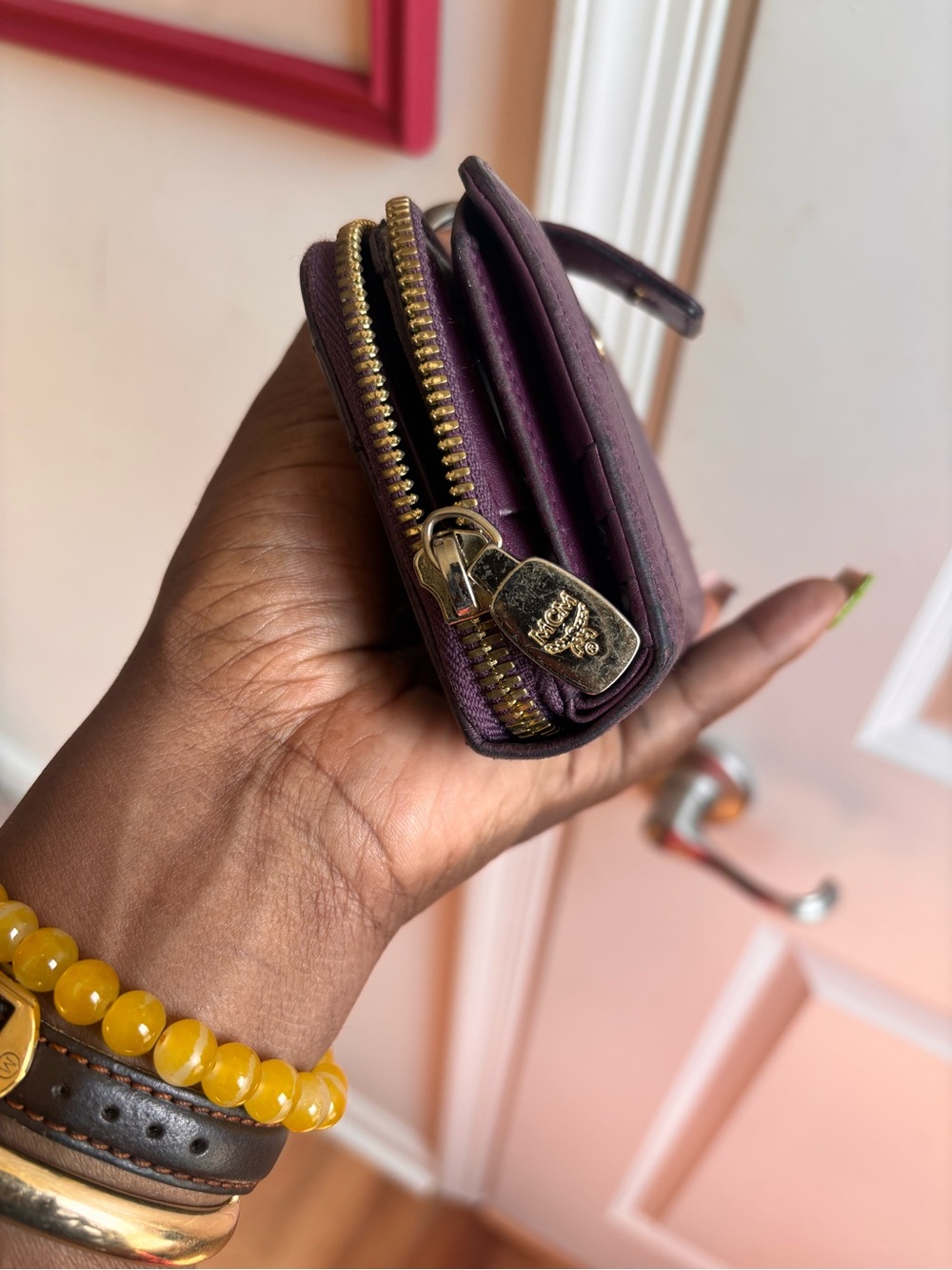 MCM Purple textured leather Continental Wallet - Picture 8 of 9